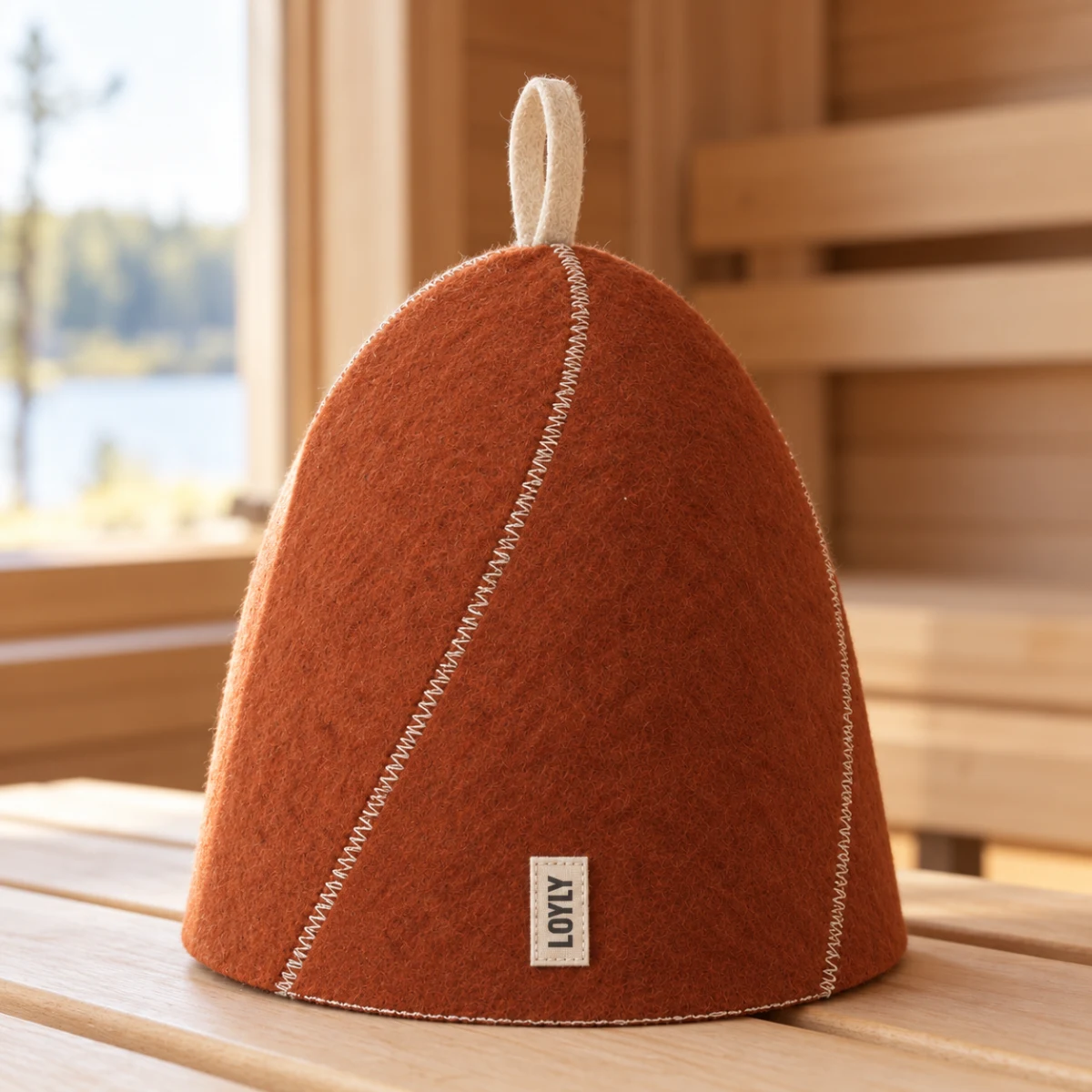 Gorro de sauna Espiral, Pinhão